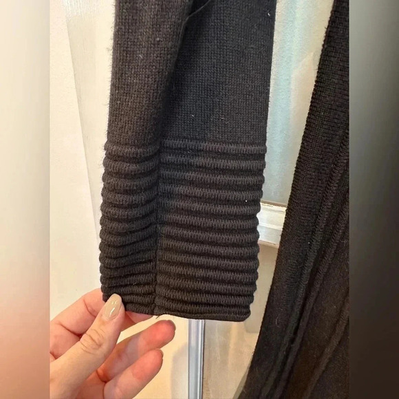 Max Studio Y2K Black With Blue Stripe Ribbed Knit Sweater Midi Dress Size M - Picture 5 of 8